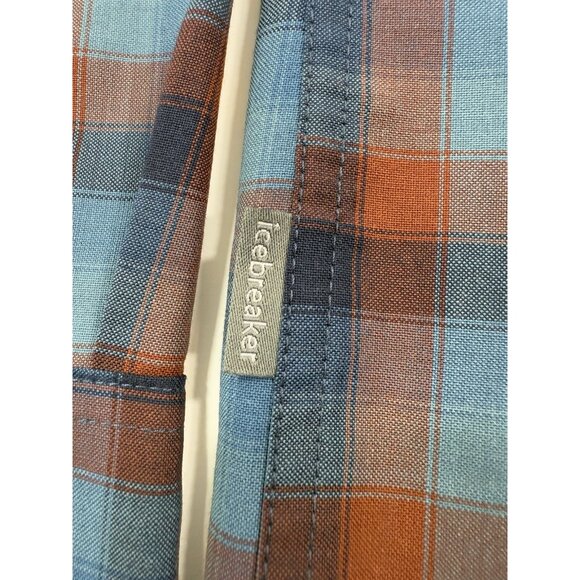 Icebreaker Mens Shirt 100% Merino Wool Flannel Long Sleeve Button Sz Large Plaid - Picture 6 of 12